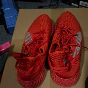 Red running sneakers